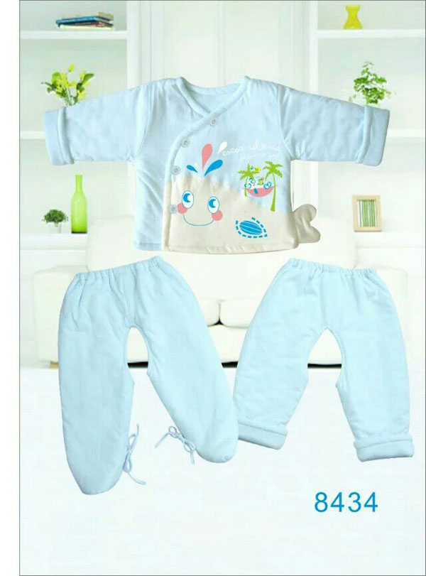 快樂小天天保暖棉衣套裝 藍色