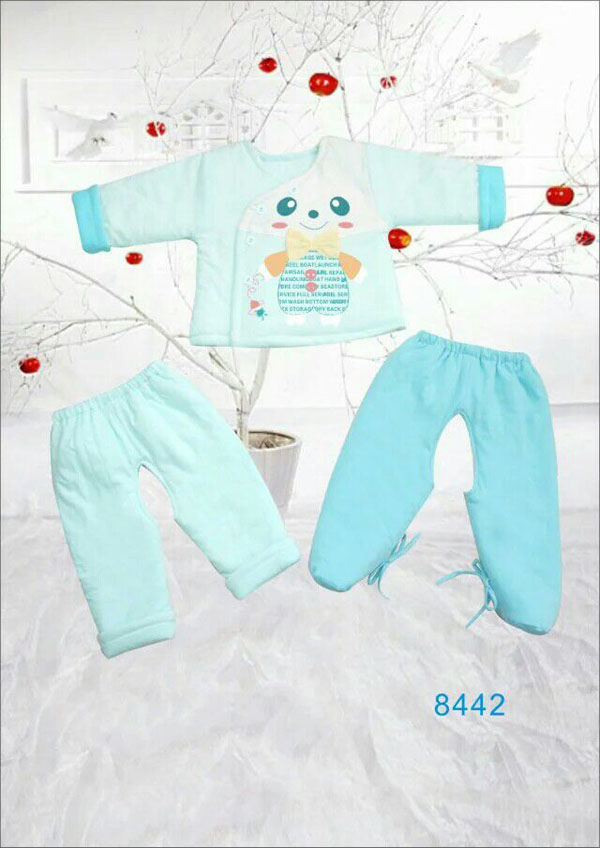 快樂(lè)小天天保暖棉衣套裝 淺藍(lán)色 可愛(ài)小女孩