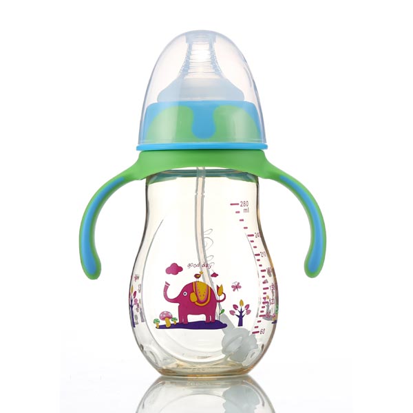 優(yōu)嘻噯PPSU有柄仿生自動奶瓶280ml綠色