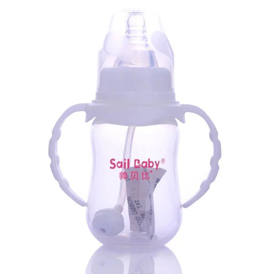 帥貝比葫蘆帶手柄自動(dòng)吸PP奶瓶125ml