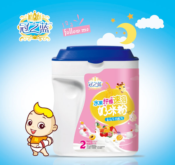 冠之藍(lán)水果纖維速溶奶米粉{番茄牛肉}