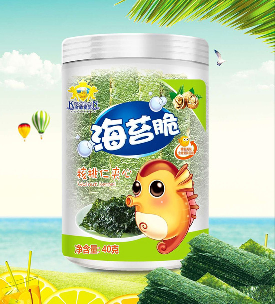 金盾愛嬰核桃仁夾心海苔脆桶裝