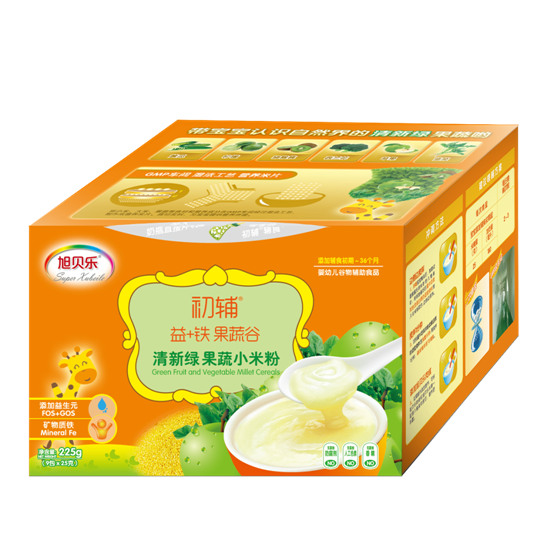 旭貝樂(lè)初輔清新綠果蔬小米粉