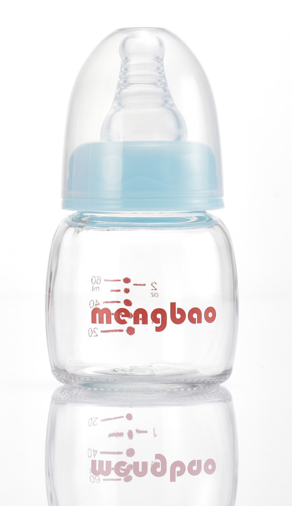 盟寶玻璃奶瓶60ml-藍色