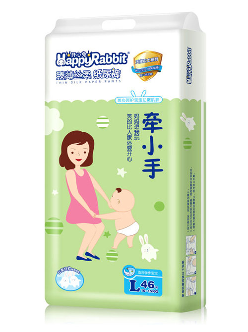 開(kāi)心兔臻薄絲柔紙尿褲L碼46片