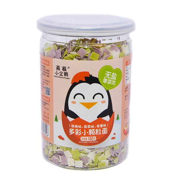 南極小企鵝無(wú)鹽顆粒面核桃味+菠菜味+紫薯味.jpg 南極小企鵝無(wú)鹽顆粒面核桃味+菠菜味+紫薯味.jpg