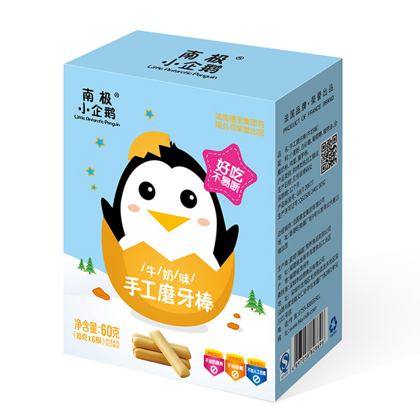 南極小企鵝手工磨牙棒新品牛奶味盒裝