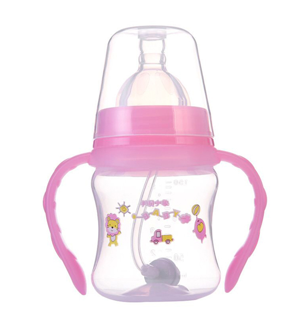 邦貝小象奶瓶粉色小獅子圖案