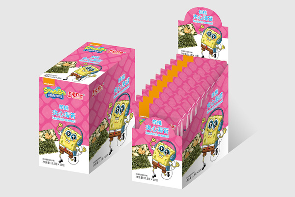 香當(dāng)可口海綿寶寶系列-核桃夾心海苔盒裝