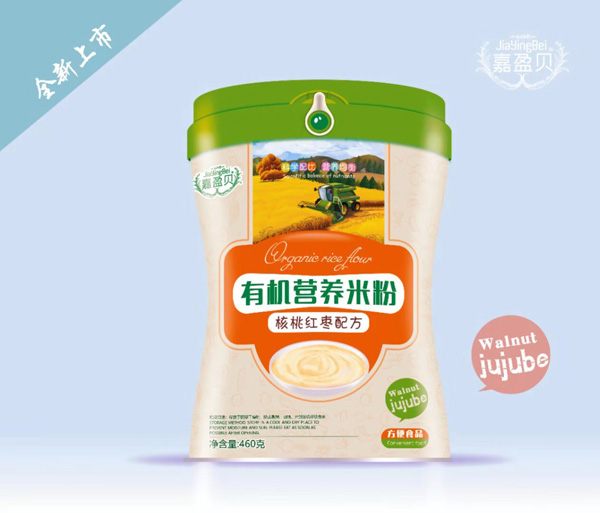 嘉盈貝有機(jī)營(yíng)養(yǎng)米粉-核桃紅棗配方