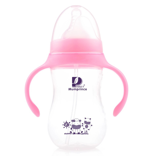 媽咪王子PP寬口自動(dòng)吸奶瓶240ml 粉色