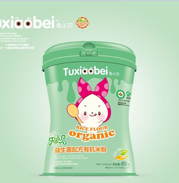 兔小貝益生菌配方有機(jī)米粉 聽裝