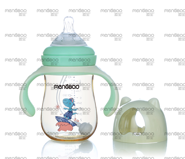 盟寶小熊PPSU奶瓶綠色1