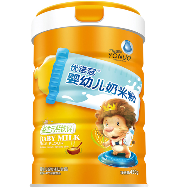 優(yōu)諾冠嬰幼兒奶米粉 益生元鈣鐵鋅 聽(tīng)裝