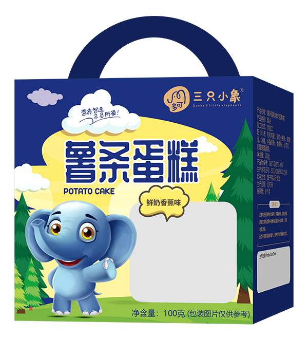 多可三只小象薯?xiàng)l蛋糕 鮮奶香蕉味