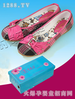 倩百合紅色蝴蝶結yunf鞋