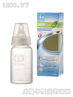 樂(lè)樂(lè)寶貝150ml標(biāo)準(zhǔn)口徑晶鉆玻璃奶瓶