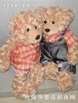 方媛毛絨玩具情侶泰迪熊