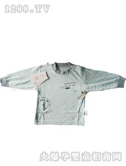 哆啦小貝竹纖維肩鈕衫