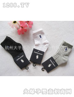 哆啦小貝3色polo男襪