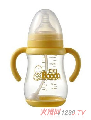 寶德yinge自動(dòng)PP奶瓶240ml黃