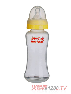 好可愛300ml標(biāo)口弧形奶瓶