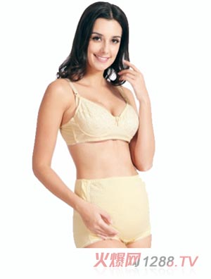 孕資堂yunf文胸淺黃色