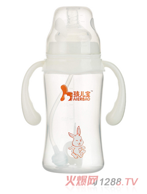 孩兒寶白色寬口圓弧自動PP奶瓶300ml