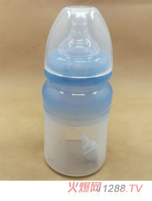 yinge直身硅膠奶瓶（藍(lán)色）120ML