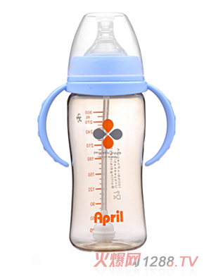 愛普麗寬口弧形ppsu奶瓶300ml(藍)