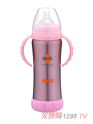 愛普麗不銹鋼保溫奶瓶210ml（粉）