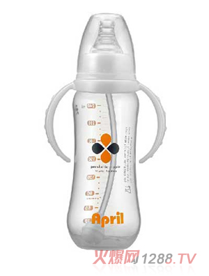 愛(ài)普麗標(biāo)口弧形pp奶瓶240ml（白）