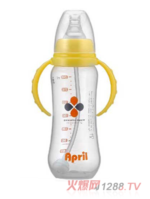 愛(ài)普麗標(biāo)口弧形pp奶瓶240ml（黃）