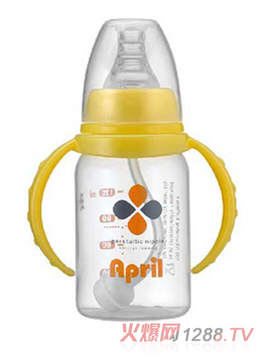 愛(ài)普麗標(biāo)口直身pp奶瓶120ml（黃）