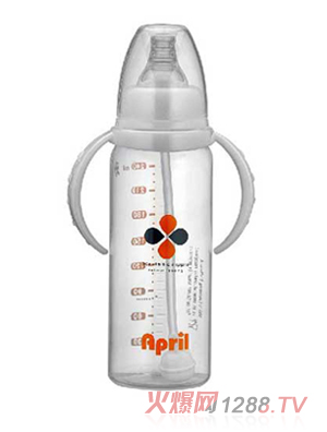 愛(ài)普麗標(biāo)口直身pp奶瓶240ml（白）