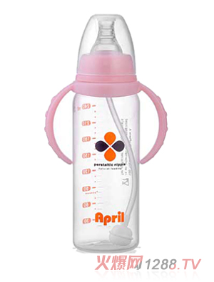 愛(ài)普麗標(biāo)口直身pp奶瓶240ml（粉）