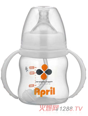 愛普麗寬口弧形pp奶瓶120ml（白）