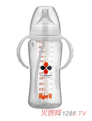 愛普麗寬口弧形pp奶瓶360ml（白）