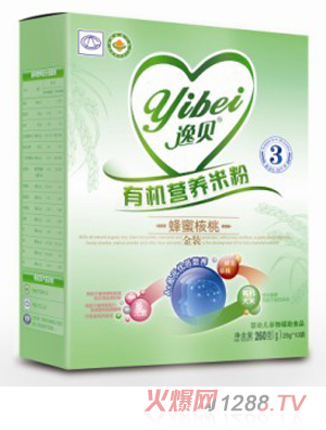 逸貝3段蜂蜜核桃有機(jī)營養(yǎng)米粉