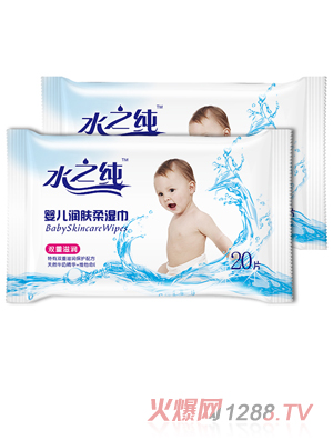 水之純yinge雙重滋潤(rùn)潤(rùn)膚柔濕巾