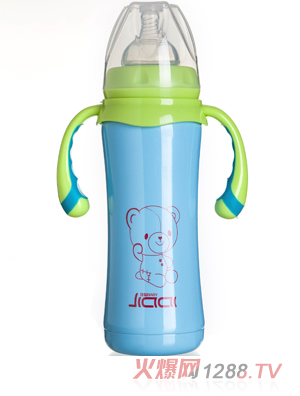 佳愛(ài)不銹鋼自動(dòng)保溫奶瓶（寬口徑）240ml