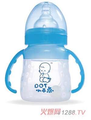 小不點yinge寬口徑硅膠藍色奶瓶140ml