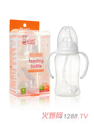 可兒KR-1025標(biāo)口手把吸管 PP奶瓶180ml