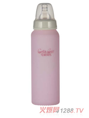 可樂(lè)貝兒防跌打玻璃奶瓶直身