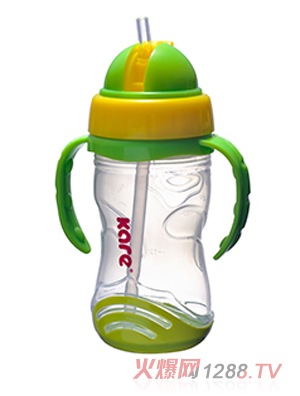 可兒滑蓋帶吸管水杯綠色