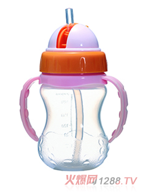 可兒滑蓋吸管水杯粉色