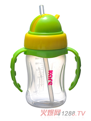 可兒滑蓋吸管水杯綠色