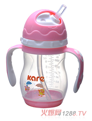 可兒旋蓋感溫水杯粉色