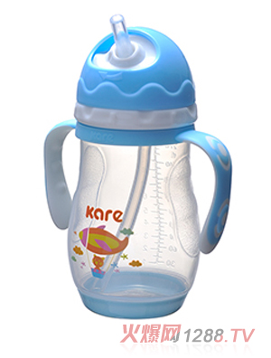 可兒旋蓋感溫水杯藍色