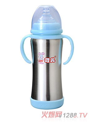 可兒寬口徑保溫不銹鋼奶瓶180ml